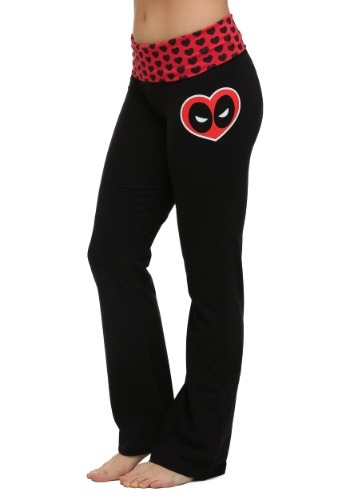 Women's Deadpool Face Heart Yoga Pants