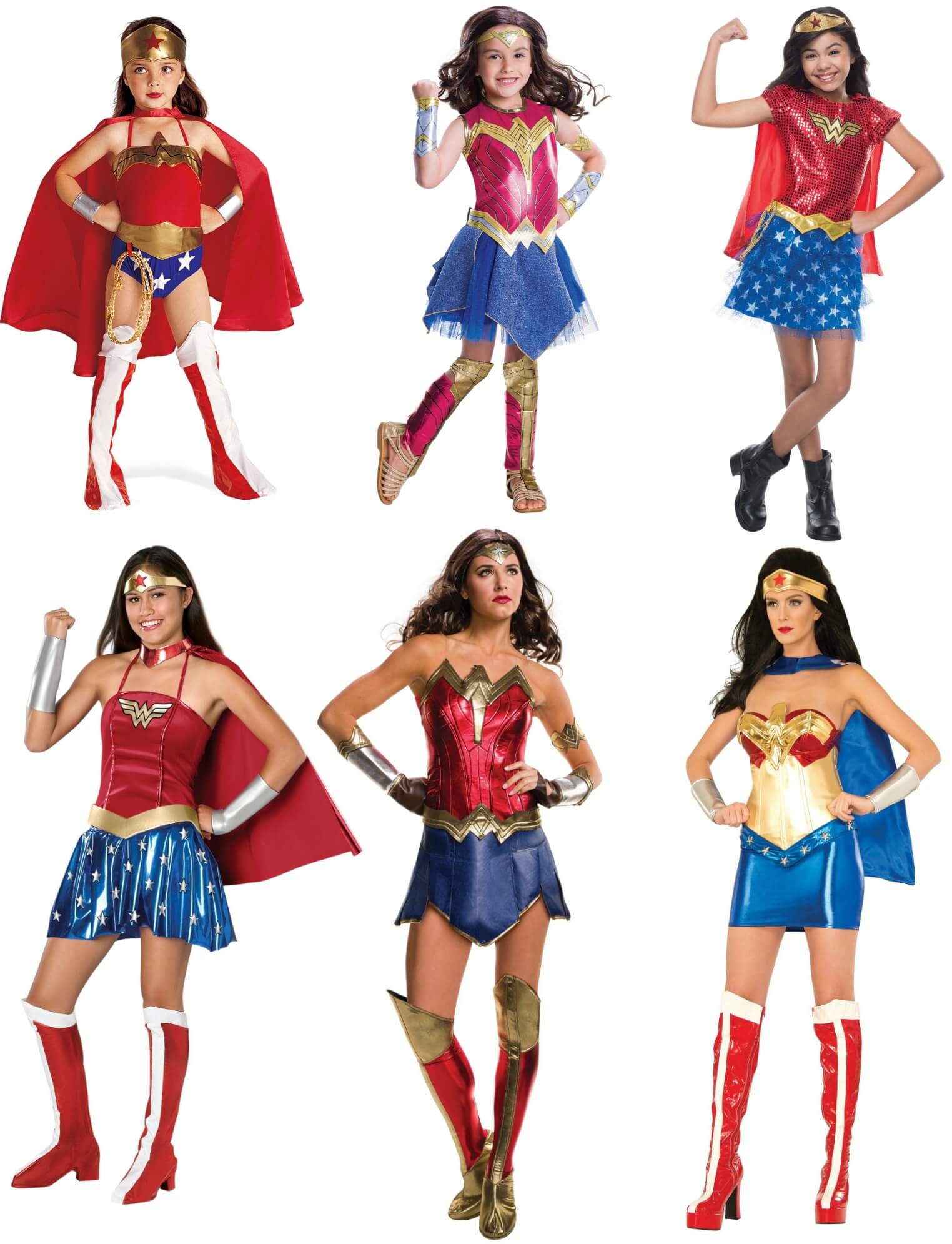 All ages Wonder Woman costumes