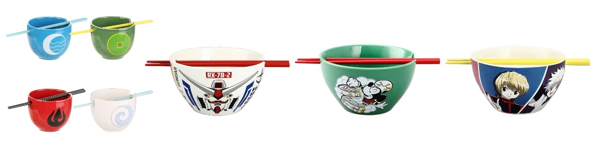 Nerdy Ramen Bowls with Chopsticks