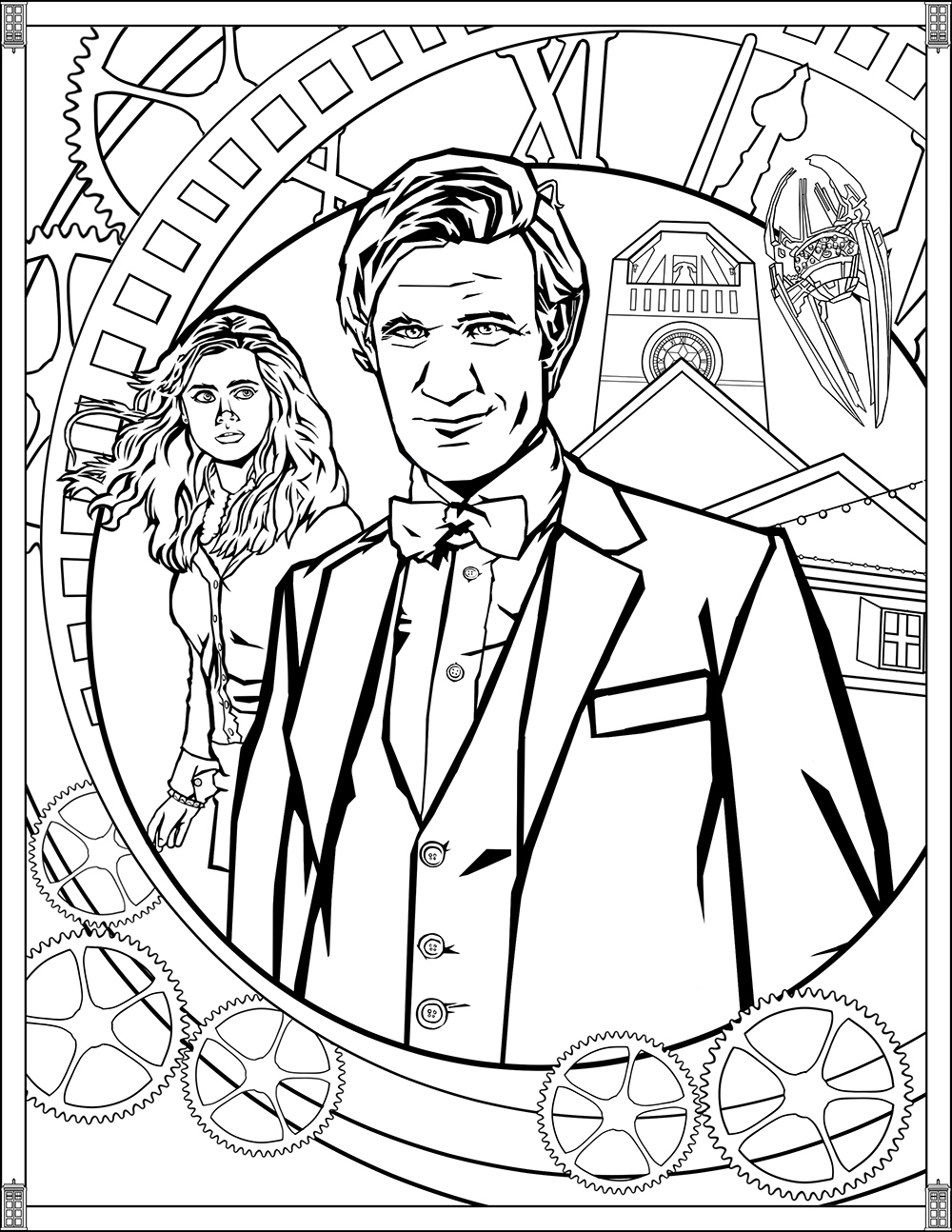 Doctor Who Wibbly Wobbly Timey Wimey Coloring Pages