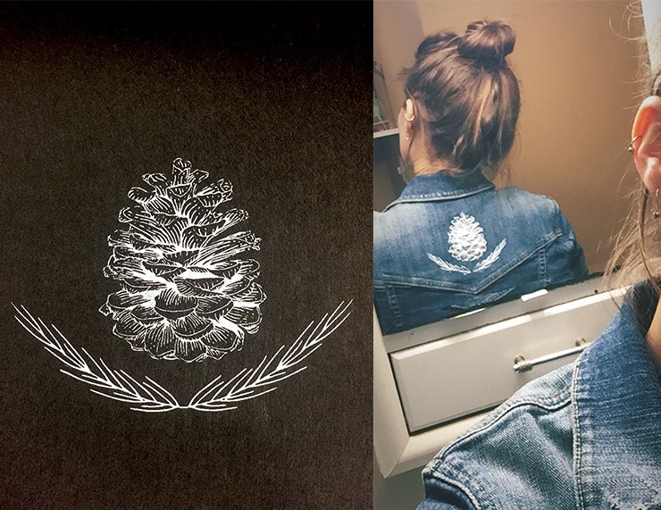 Pine cone design and print by Amanda Anez