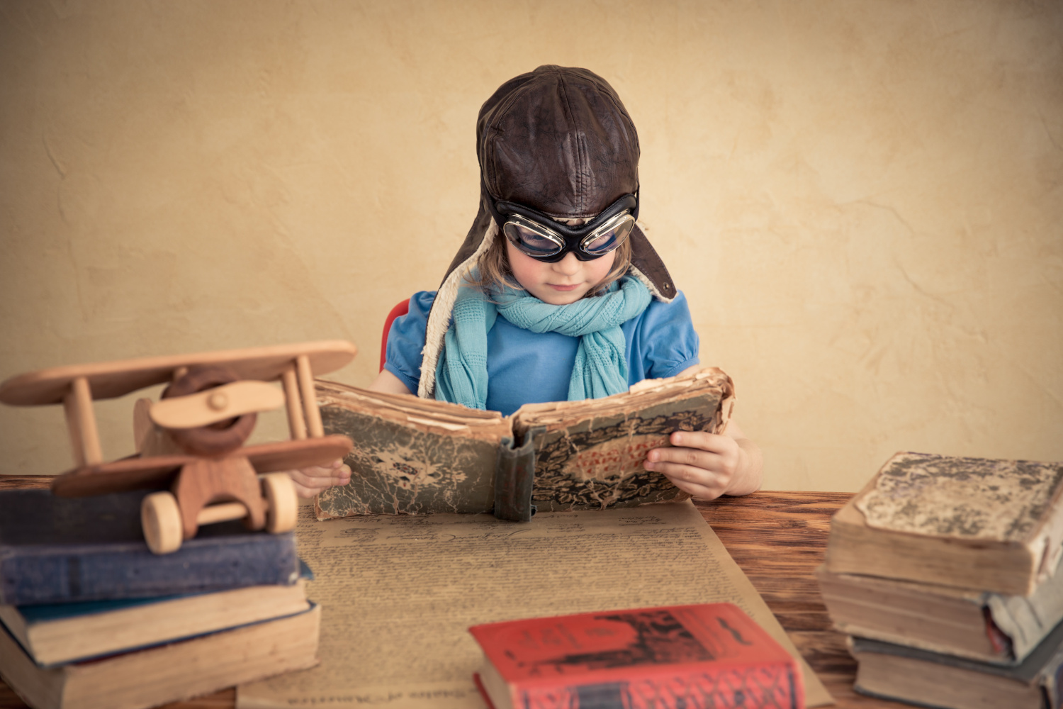 Costumed Child Reading