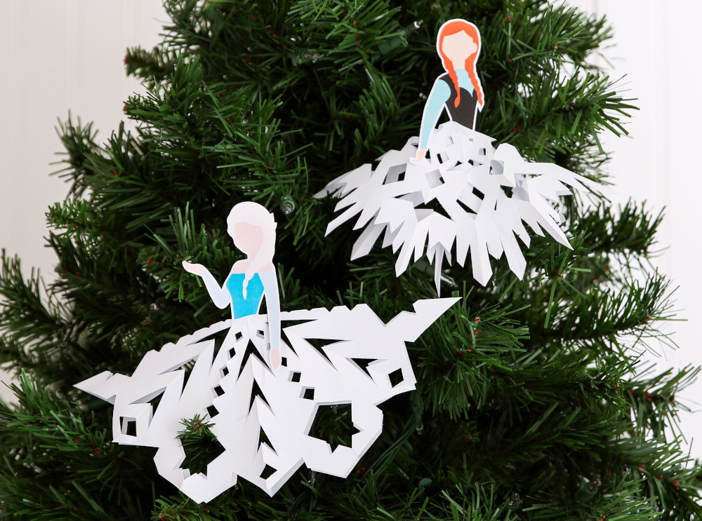 DIY Disney Paper Princess Snowflakes Group Shot