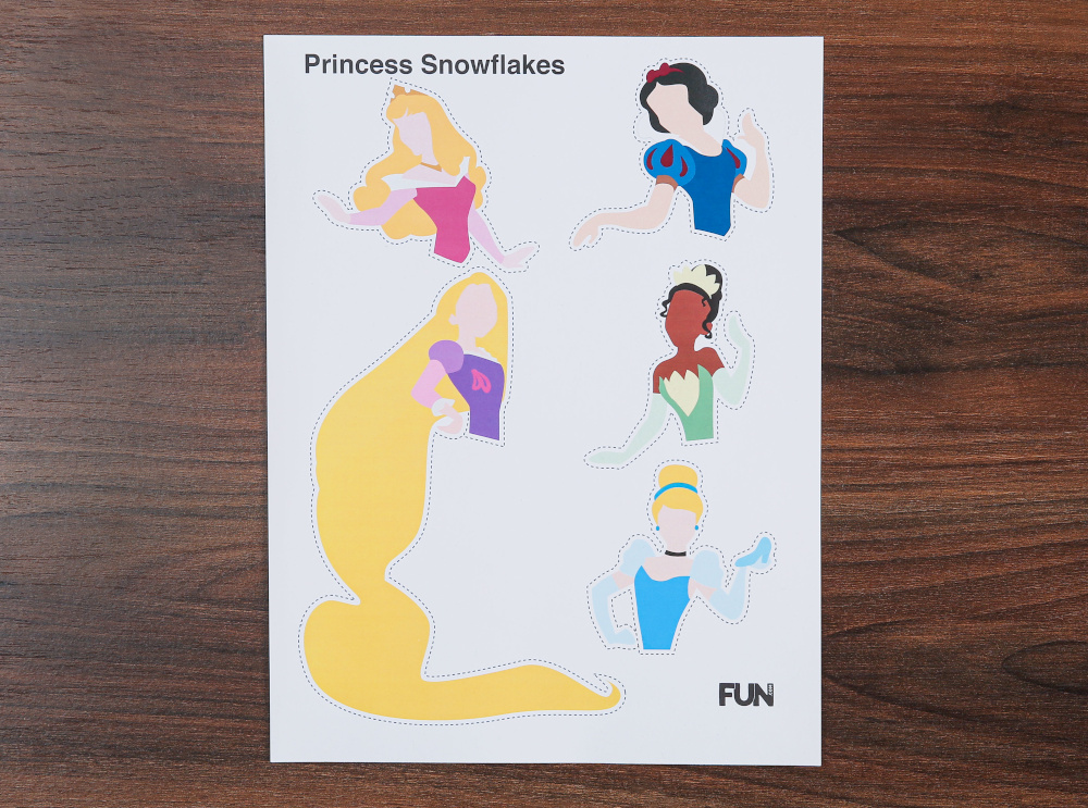 DIY Disney Paper Princess Snowflakes Step One