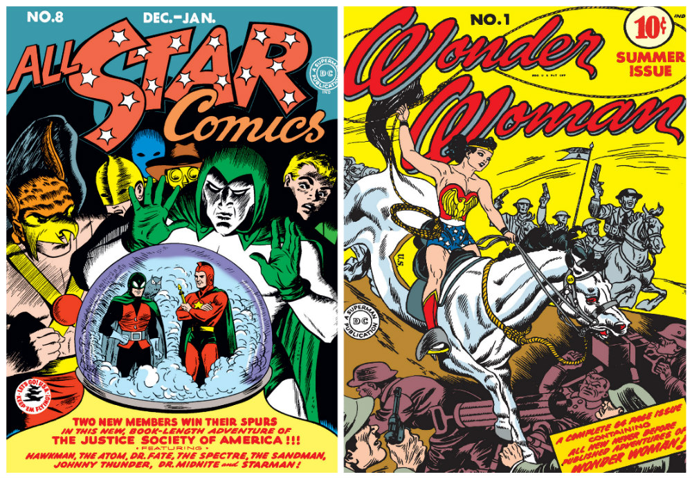 All Star Comics #8 (Dec 1941/Jan 1942) and Wonder Woman #1 (Summer 1942)