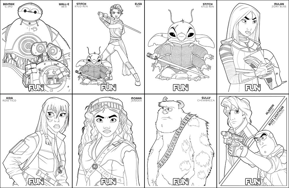 Disney and Star Wars Coloring Pages
