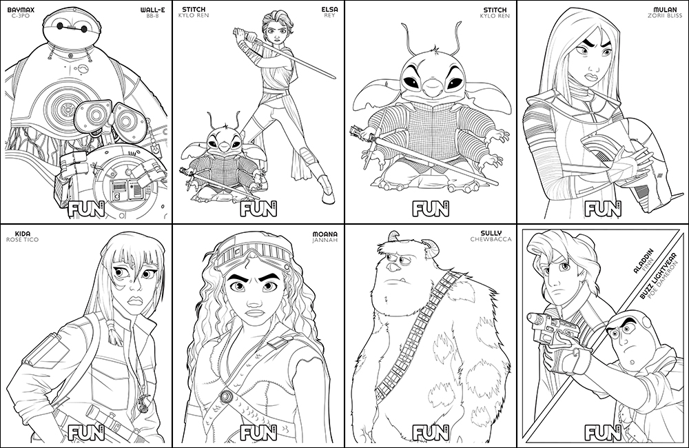 Feel the Magic With These Mashup Disney Coloring Pages [Printables] -   Blog