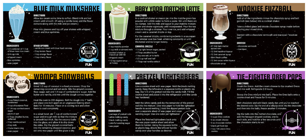 Star Wars Printable Recipe Cards