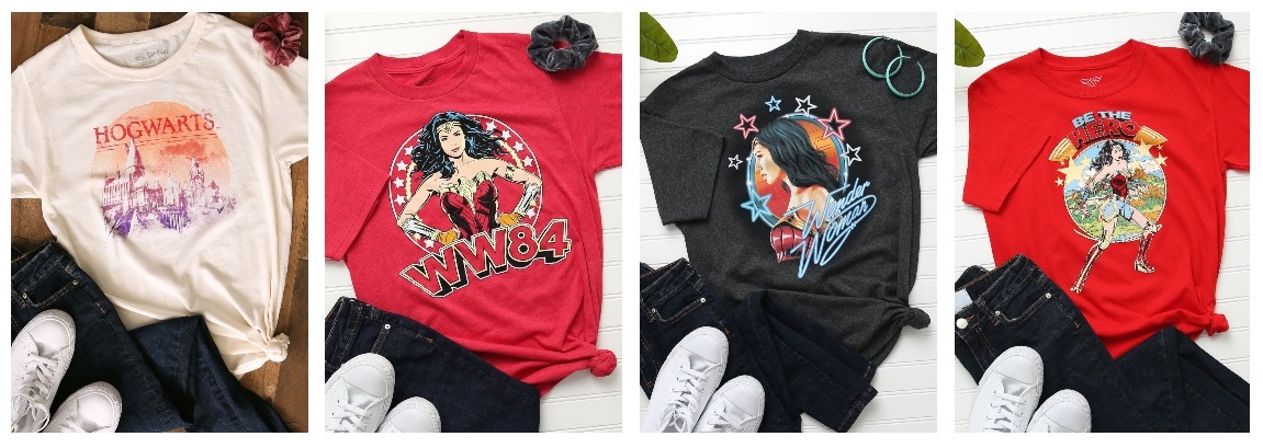 Wonder Woman and Harry Potter Shirts by Jerry Leigh