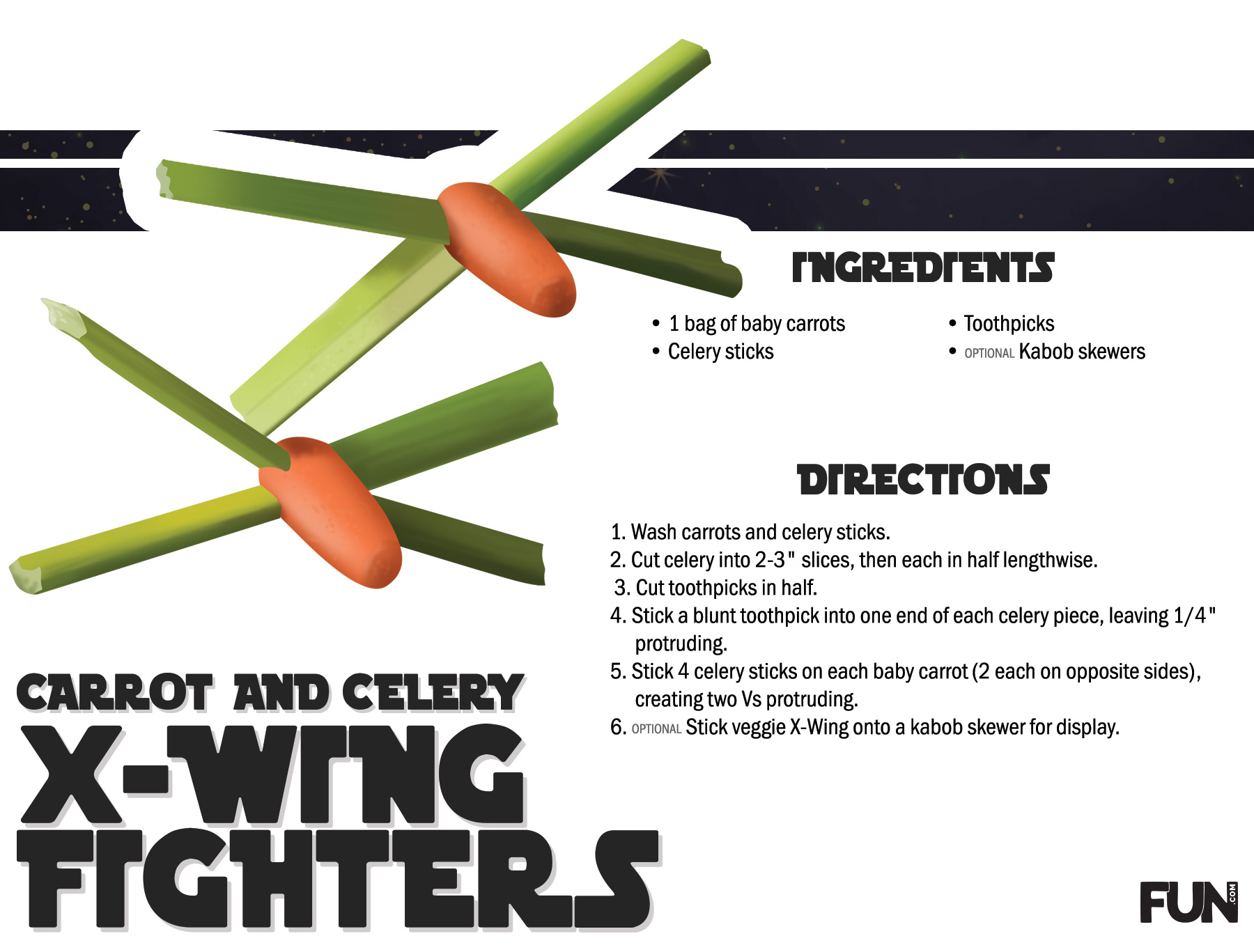Carrot and Celery X-Wing Fighters Recipe