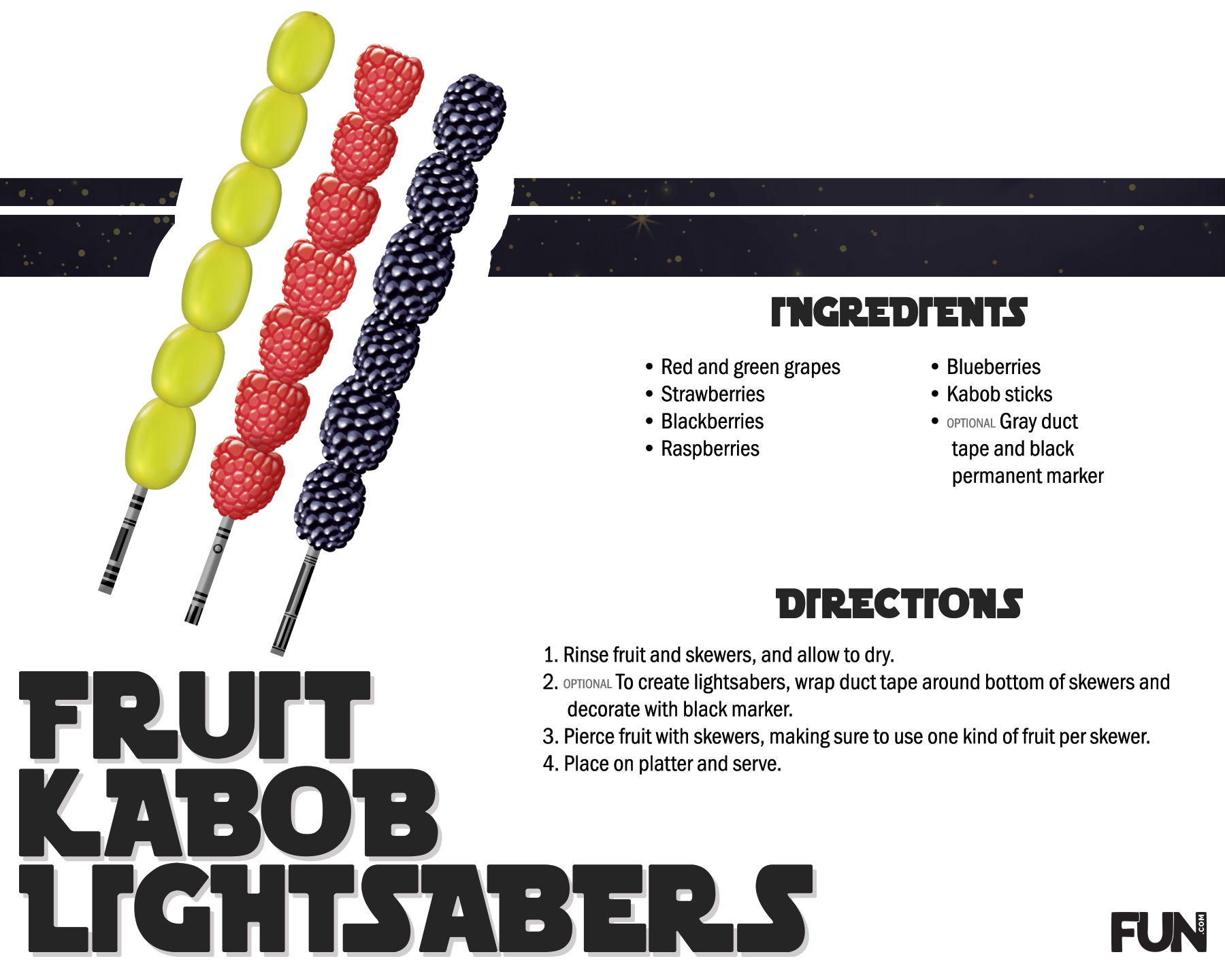 Fruit Kabob Lightsabers Recipe