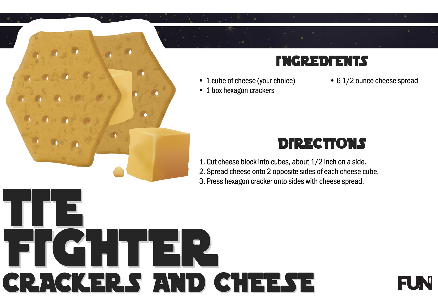 Tie Fighter Crackers and Cheese Recipe