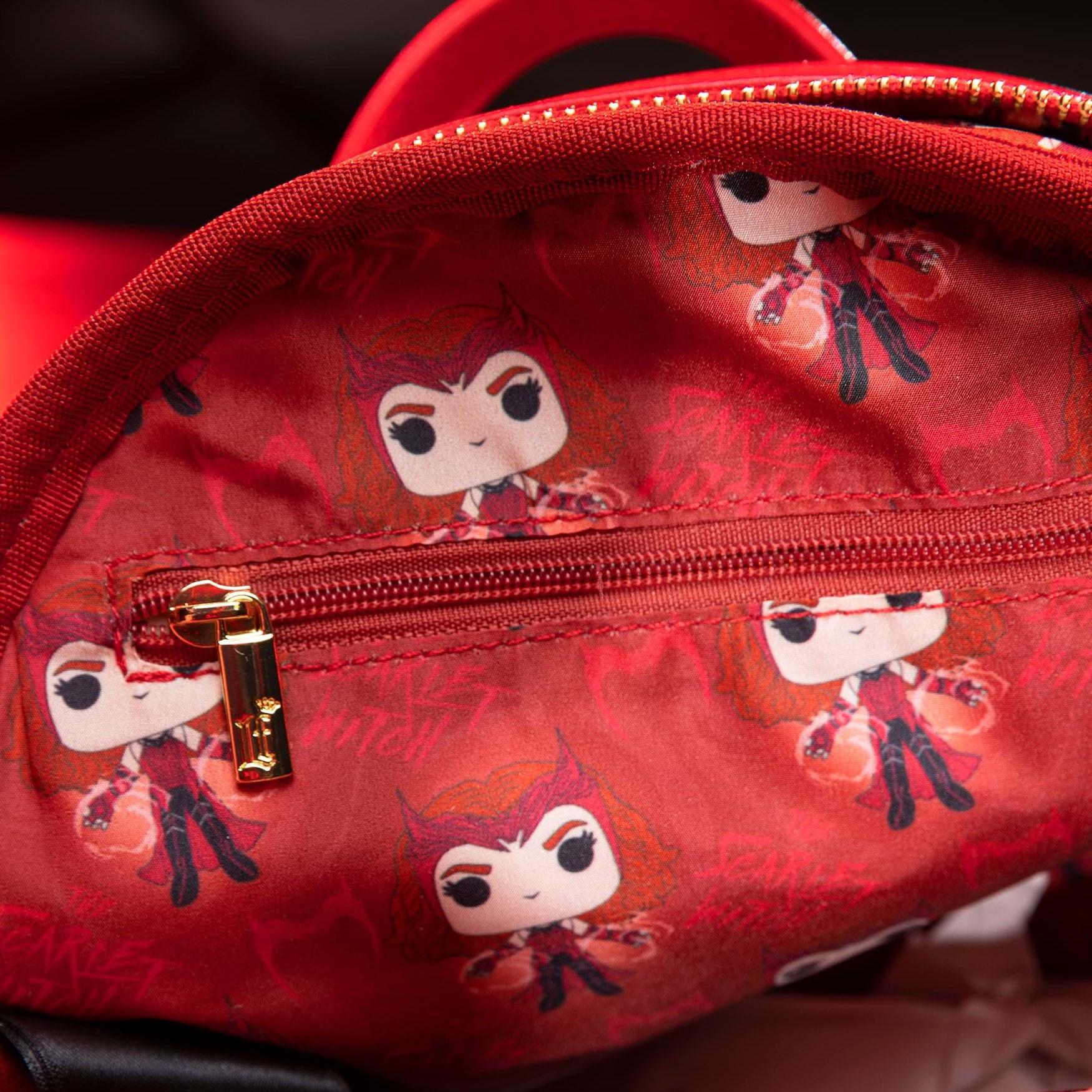 Scarlet Witch Loungefly Backpack Detail