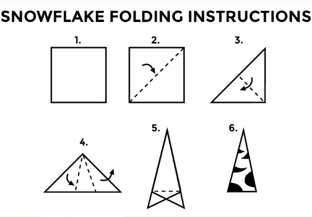 How to fold a paper snowflake
