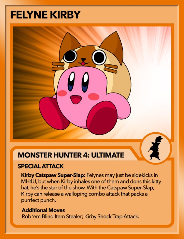 Kirby as Felyne from Monster Hunter