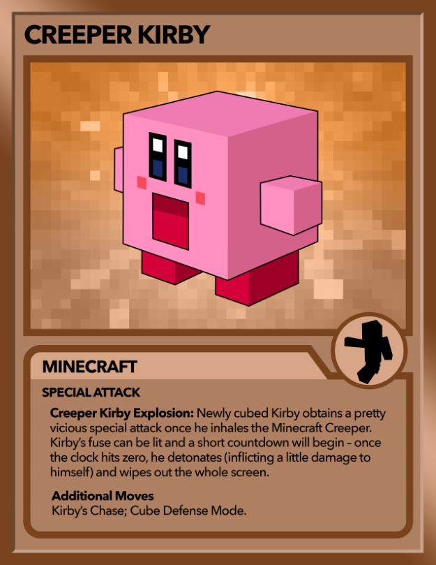Kirby as Creeper from Minecraft