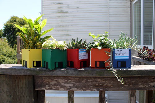 Floppy Disc Planters