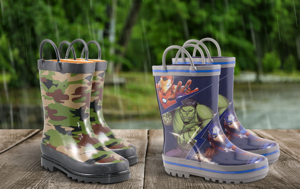 Children's rain boots and 2024 coats