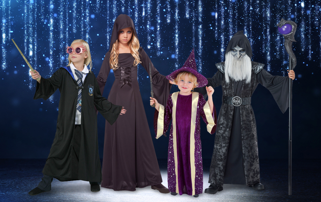 Childs Dumbledore Fancy Dress Hogwarts Wizard Costume Harry Potter Kids  Boys