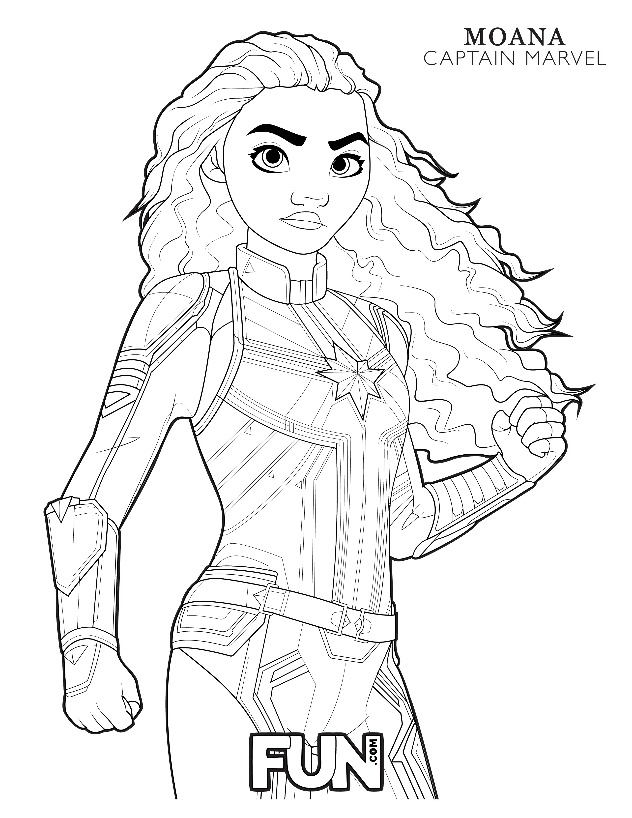 Moana Captain Marvel Coloring Page