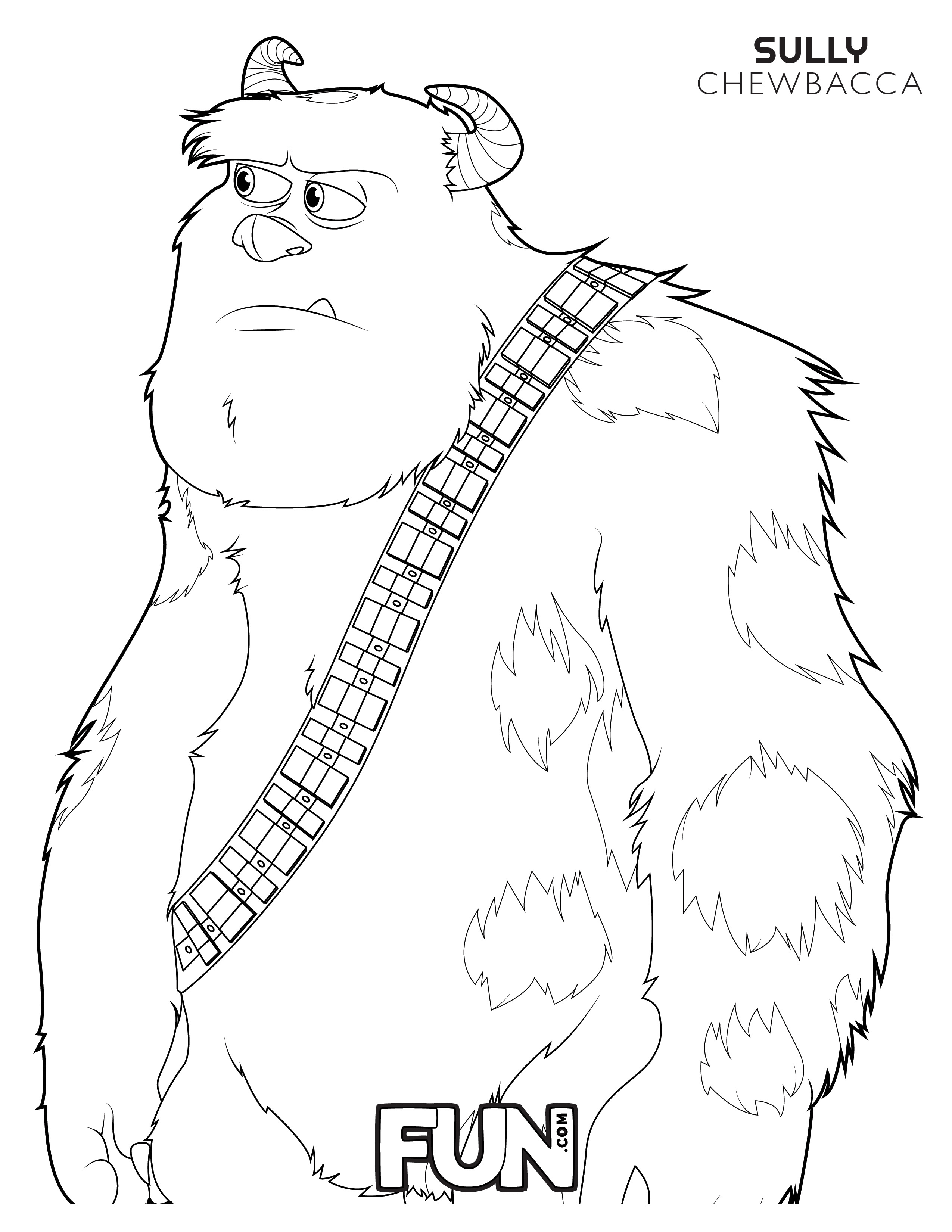 Sulley Chewbacca Coloring Page