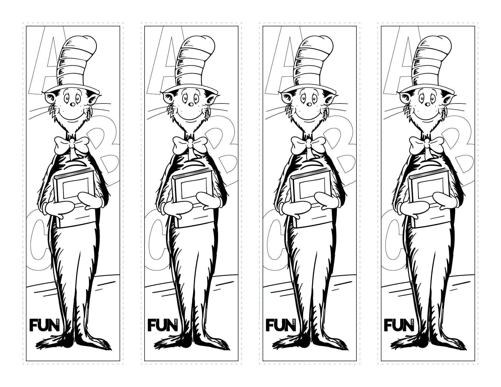 Black and White Cat in the Hat Bookmark