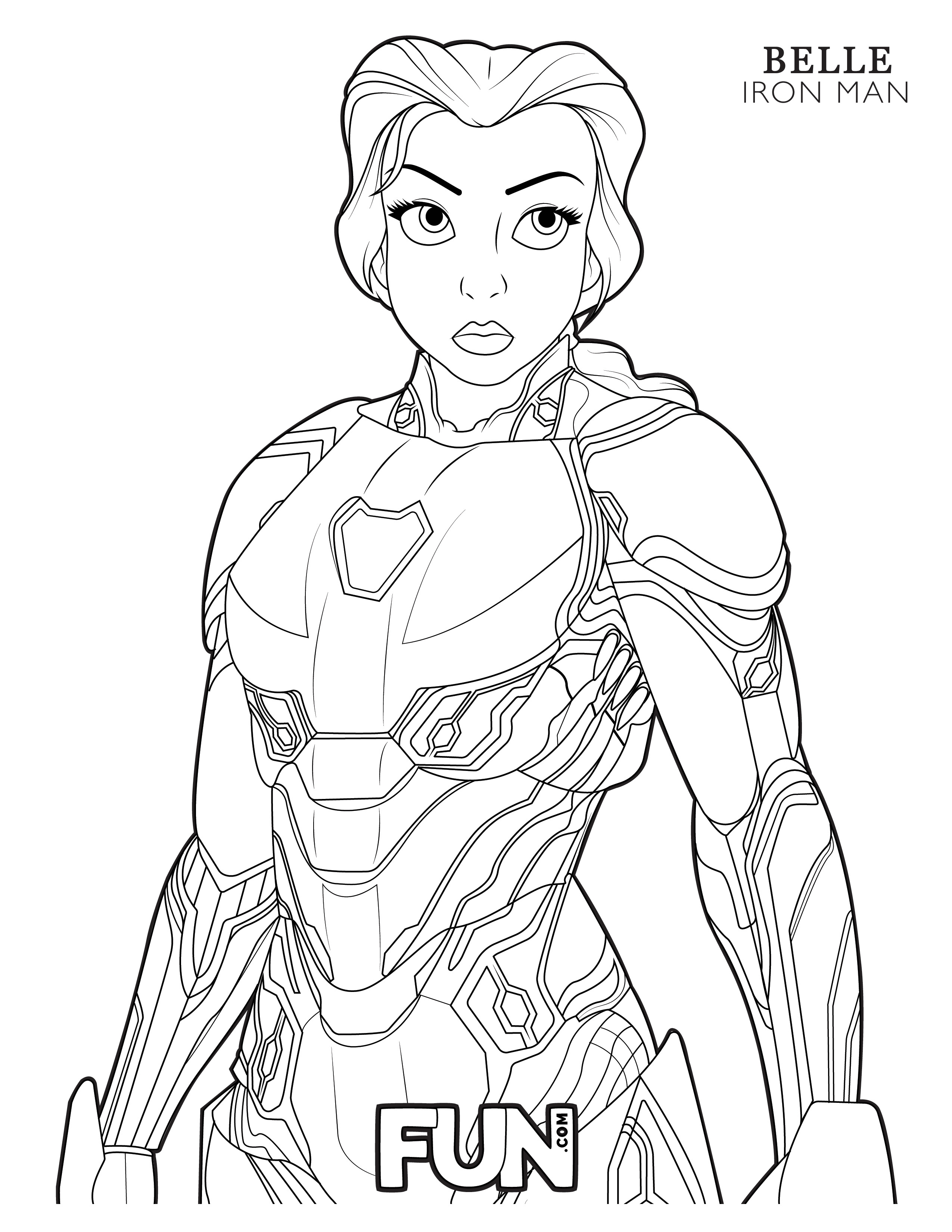 Belle Iron Man Coloring Page