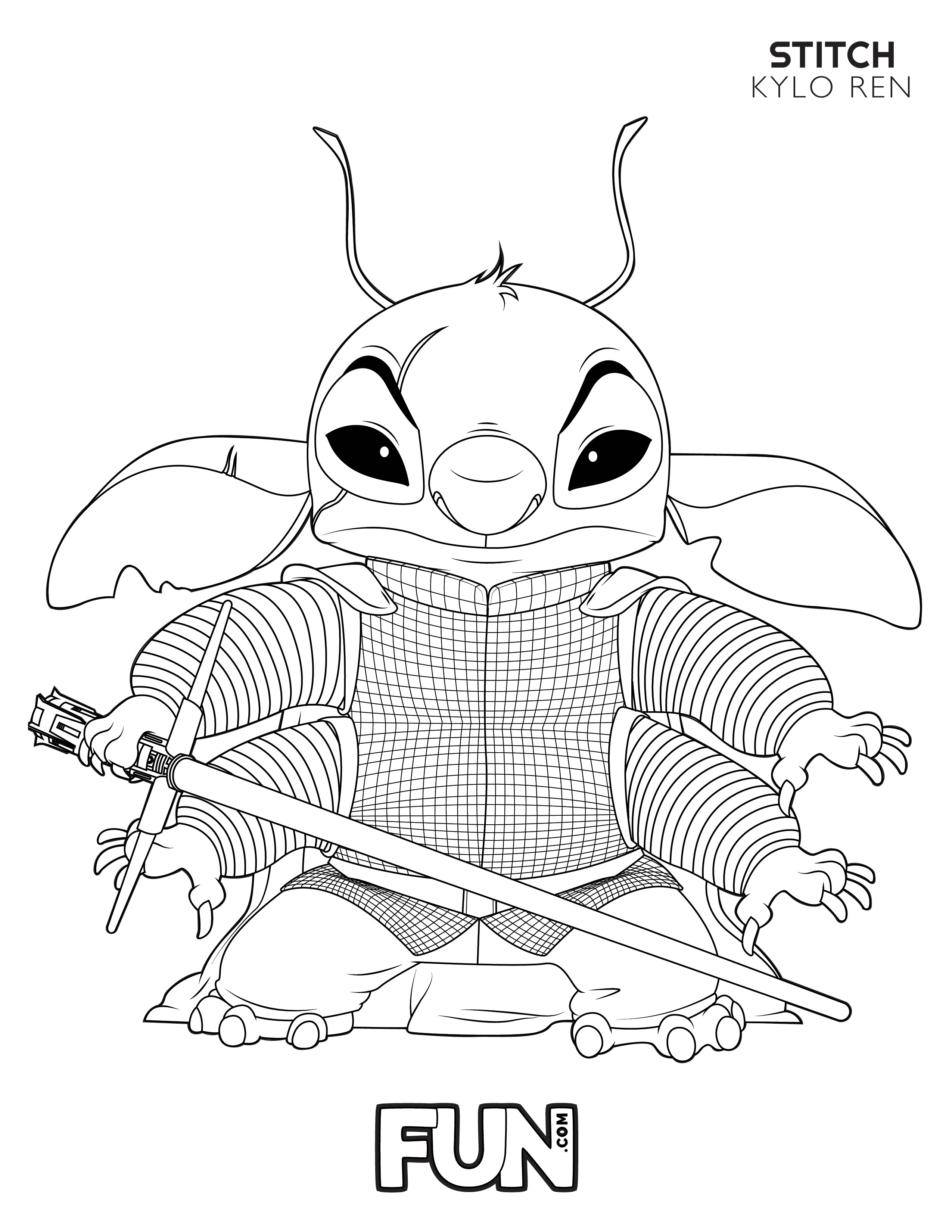 Stitch Kylo Ren Coloring Page