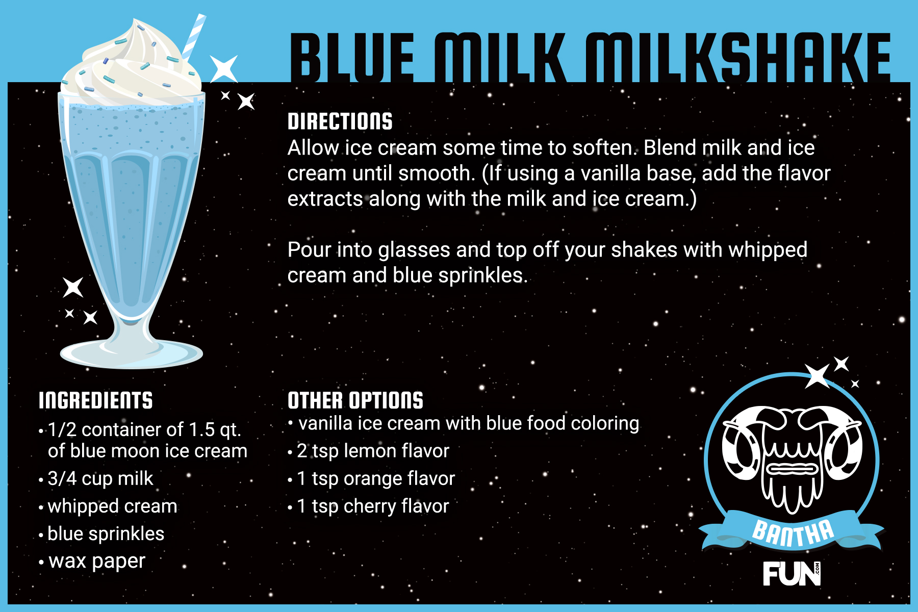 Blue Milk Milkshake Recipe