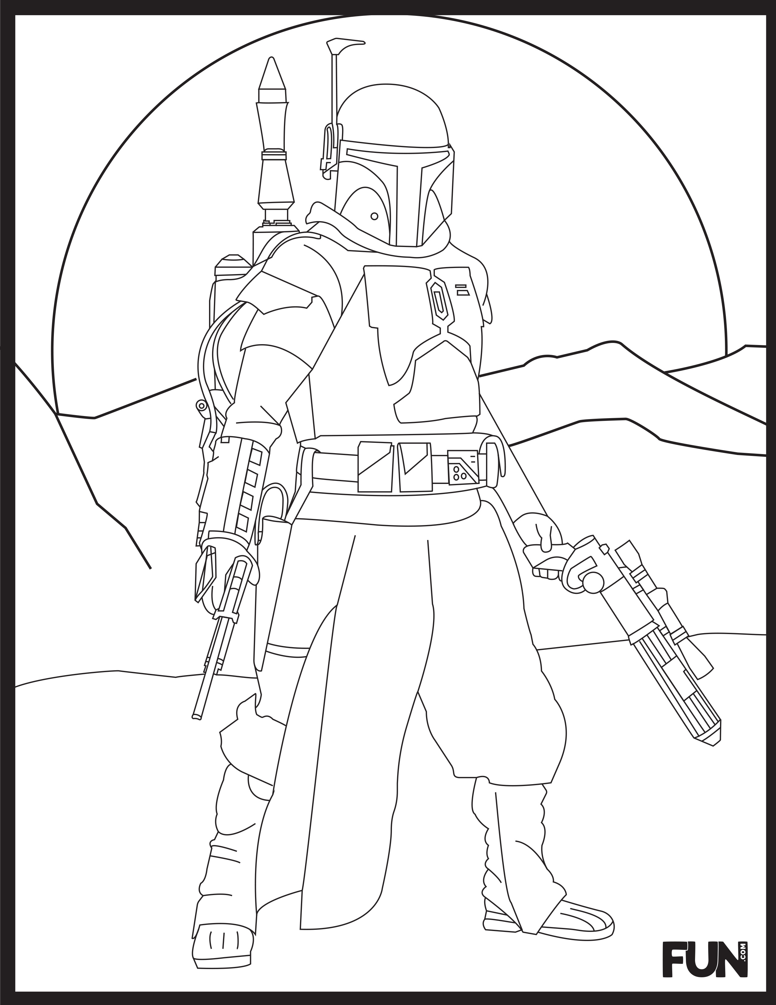 free star wars coloring pages boba fett