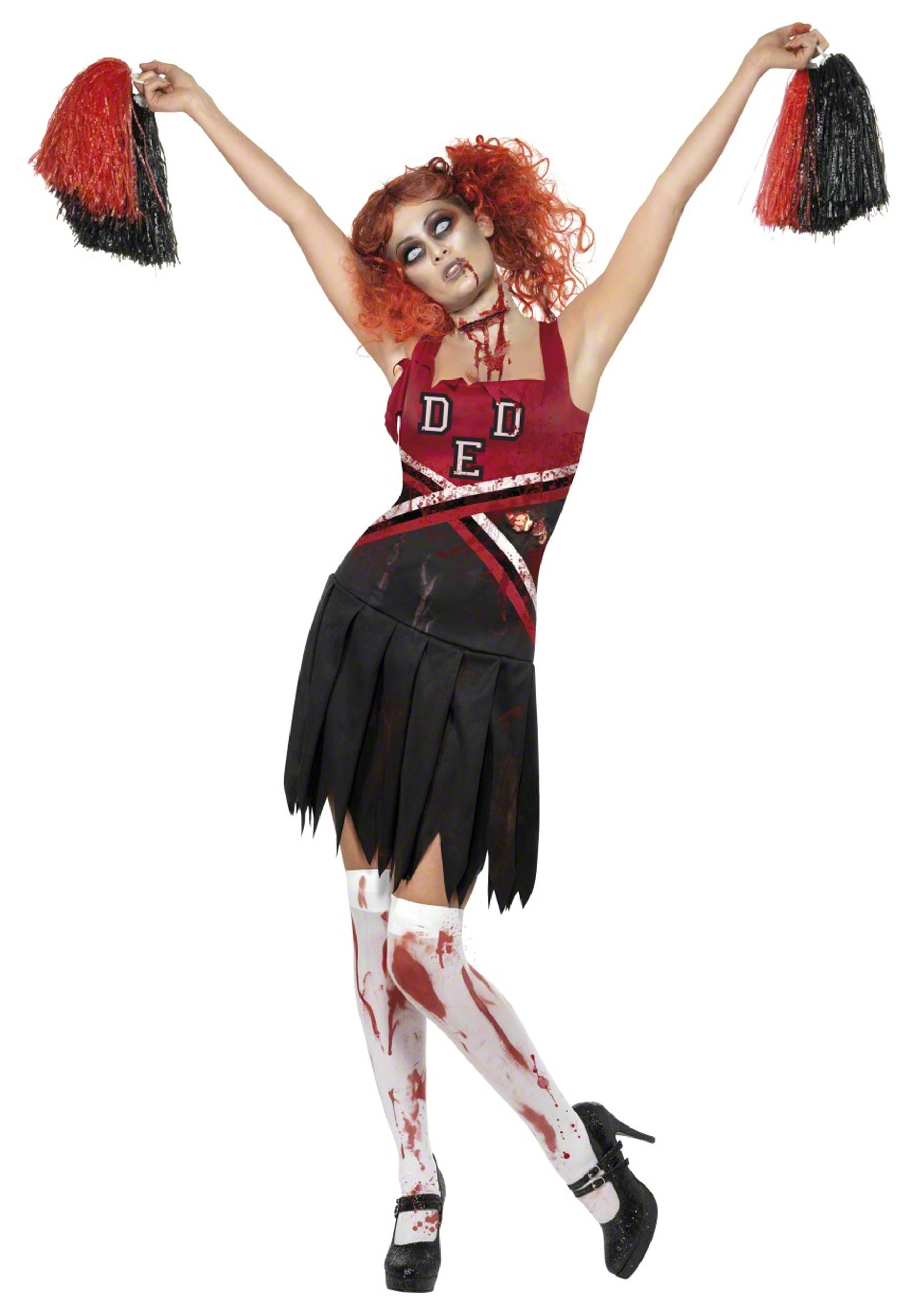 Photos - Fancy Dress Zombie Smiffys  High School Women's Cheerleader Costume Red SM32902 