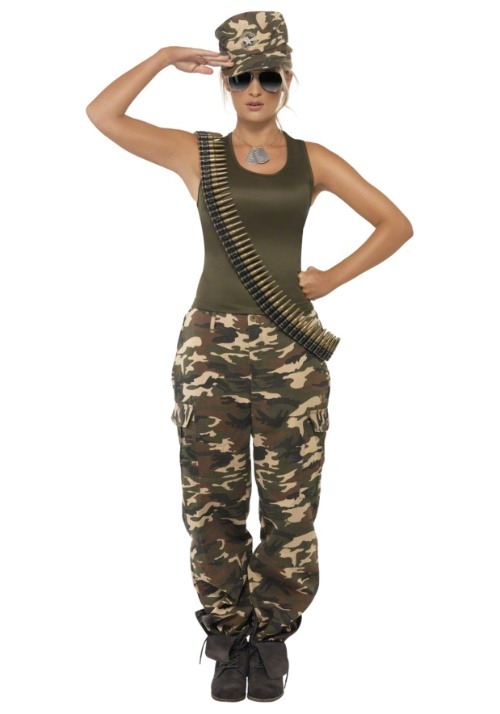 Camo Soldier Womens Costume