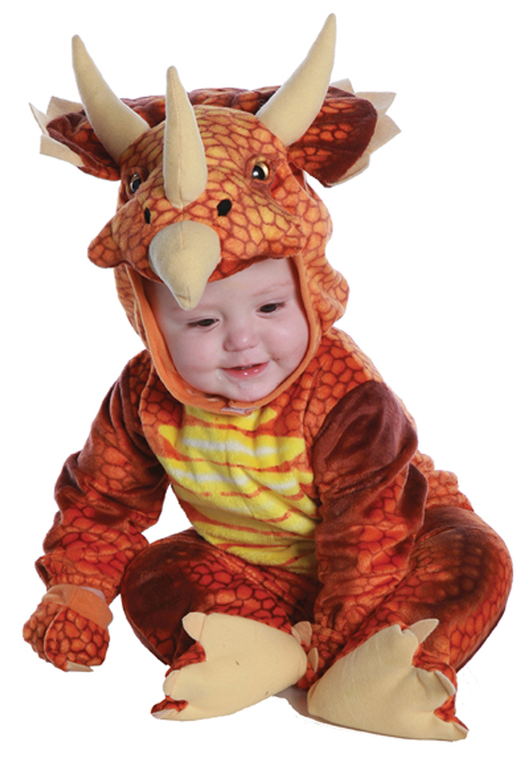 Photos - Fancy Dress Underwraps Rust Triceratops Costume for an Infant/Toddler Red UN26031