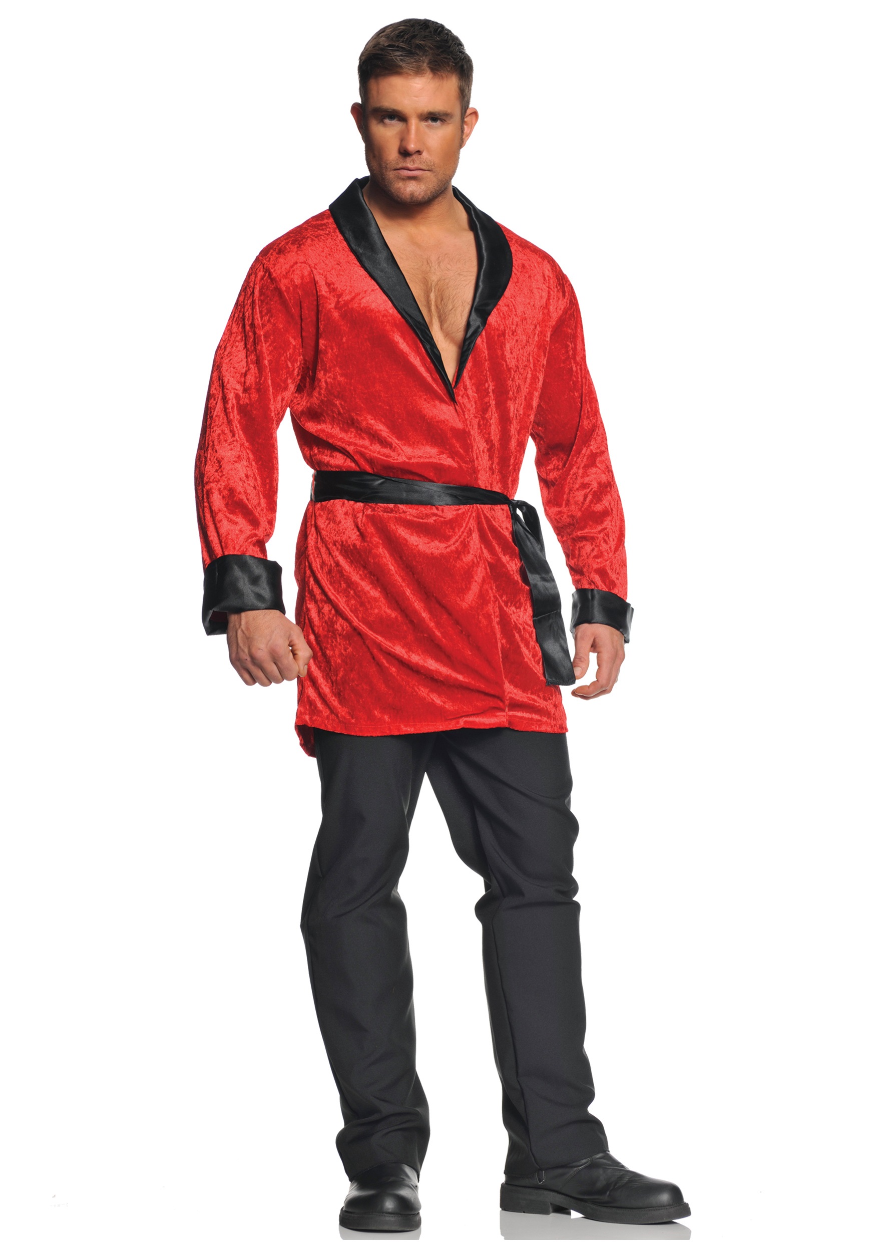 Red Smoking Jacket Costume For Men , Playboy Mens Costume , Hustle Jacket