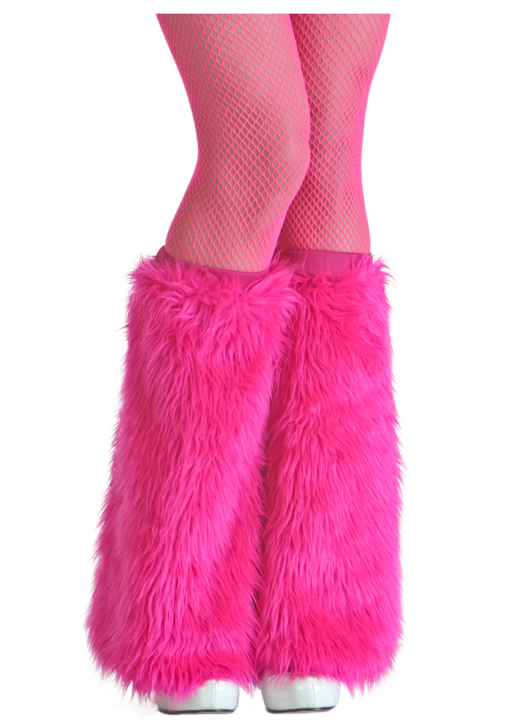Womens Pink Furry Boot Covers