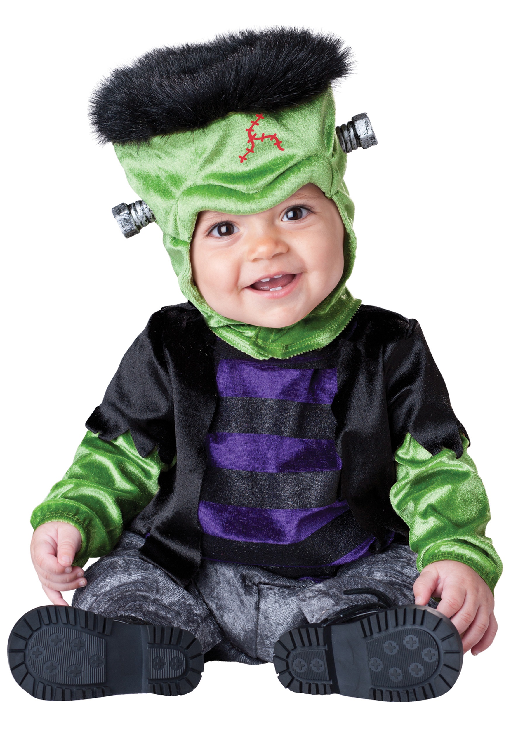 Photos - Fancy Dress Character In  Scary Green Monster Infant Costume Black/Green/Purple 