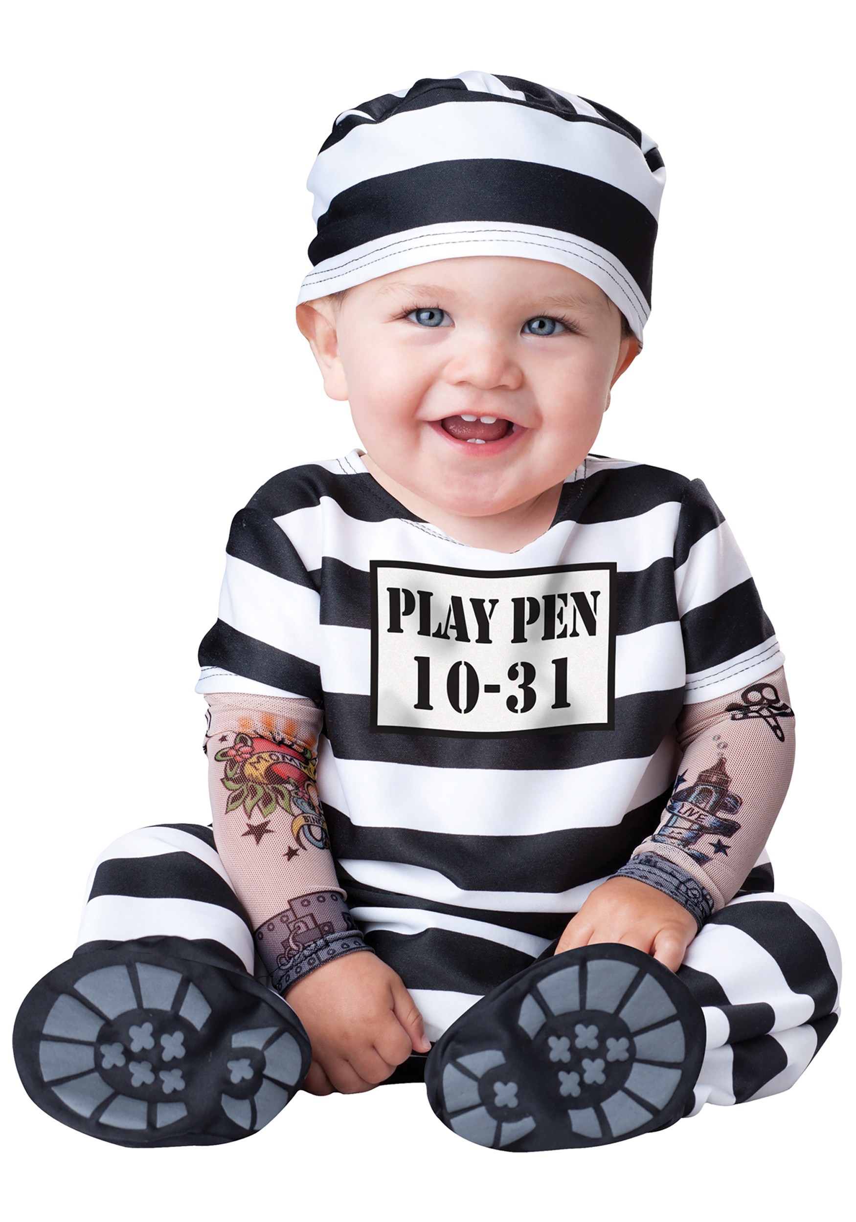 Photos - Fancy Dress Character In  Infant Time Out Prisoner Costume Black/White IN16015 