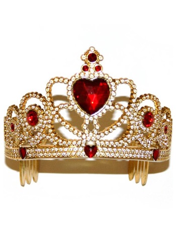 Womens Gold and Red Princess Crown