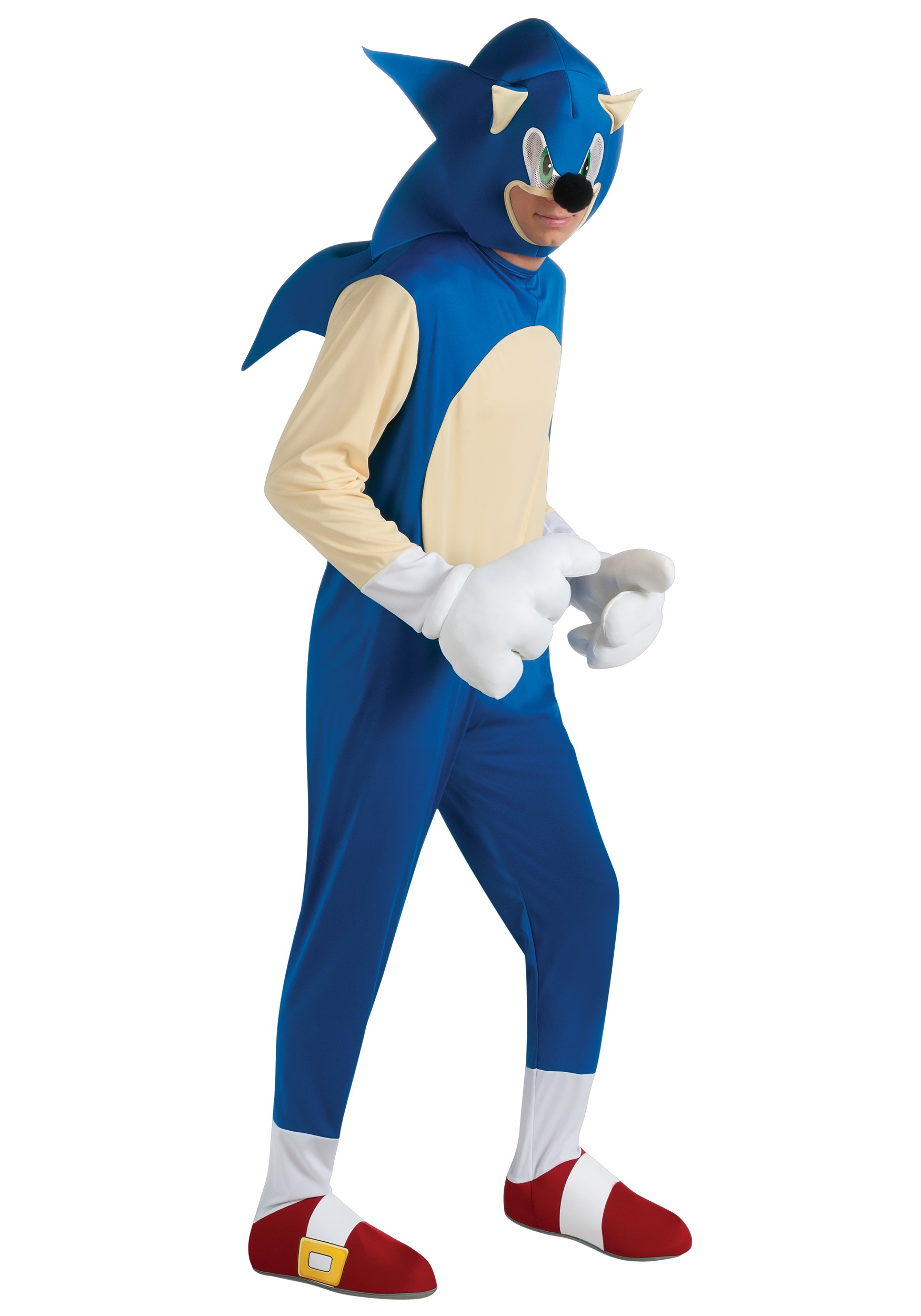 Kids' Sonic the Hedgehog Sonic Blue Jumpsuit with Hood Halloween Costume,  Assorted Sizes