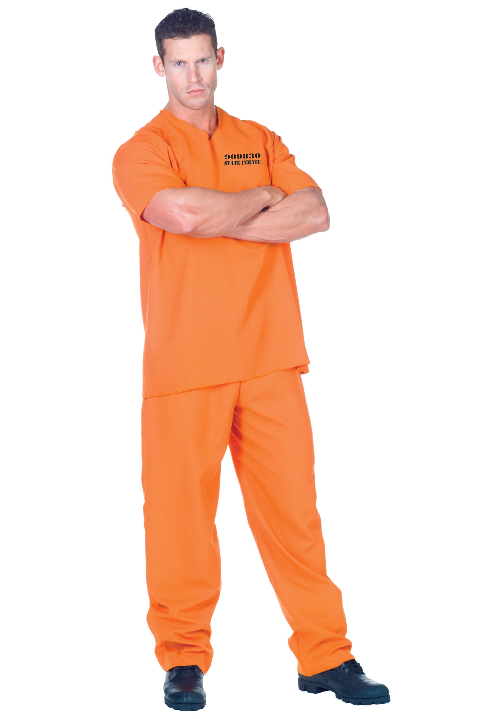 Plus Size Orange Jumpsuit Prisoner Costume For Adults