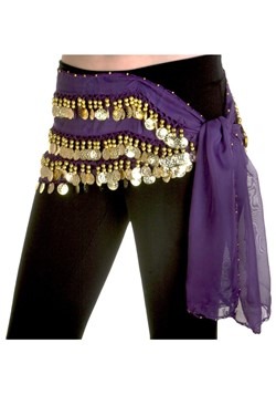 Adult Purple Belly Dancer Hip Scarf