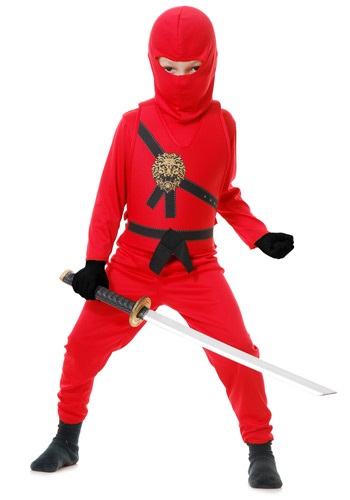 Red Ninja Master Warrior Boys Costume