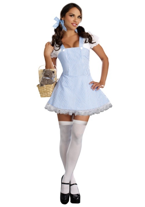 Womens Sexy Blue Gingham Dress Costume