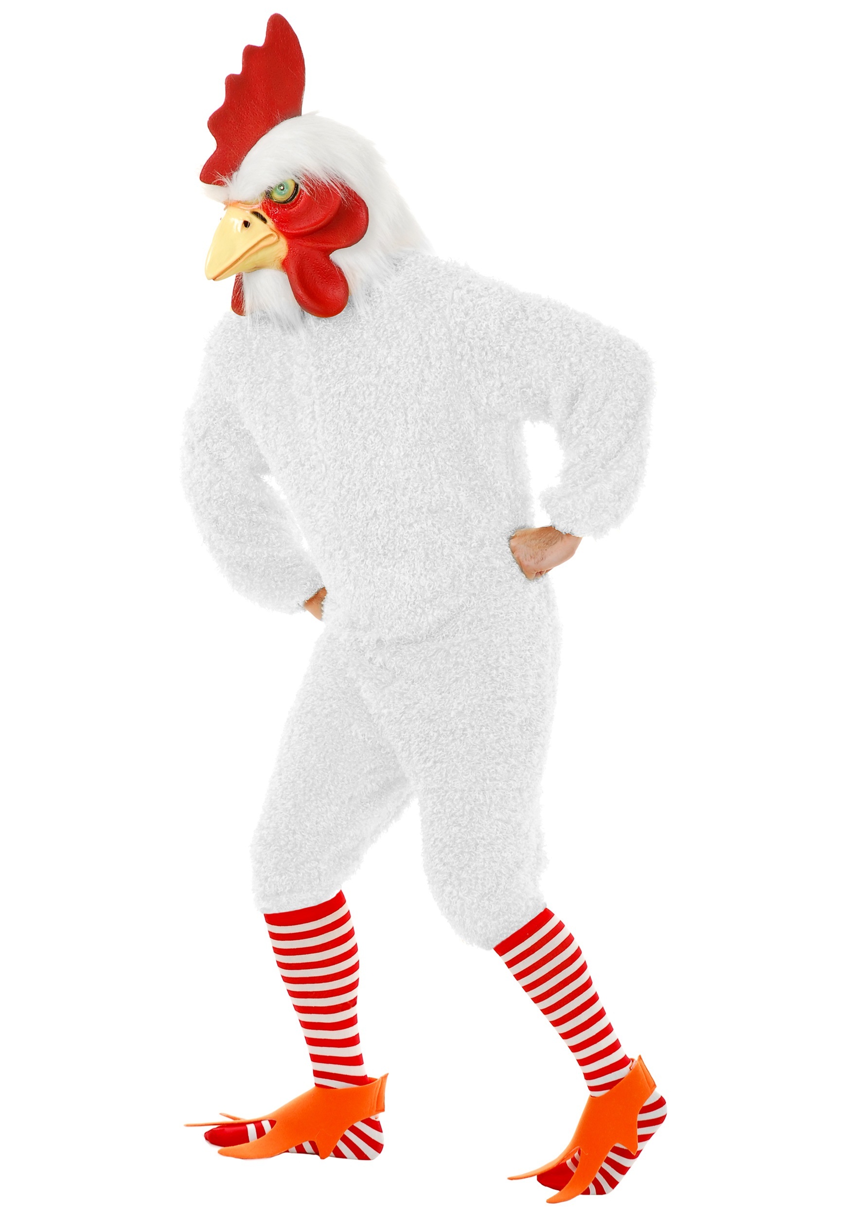 Plus Size White Rooster Costume For Adult