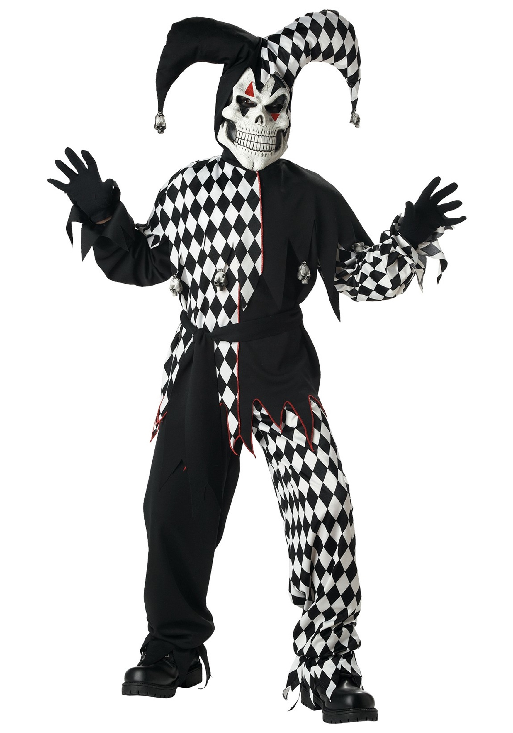 Photos - Fancy Dress California Costume Collection Dark Jester Costume for Kids Black/White 