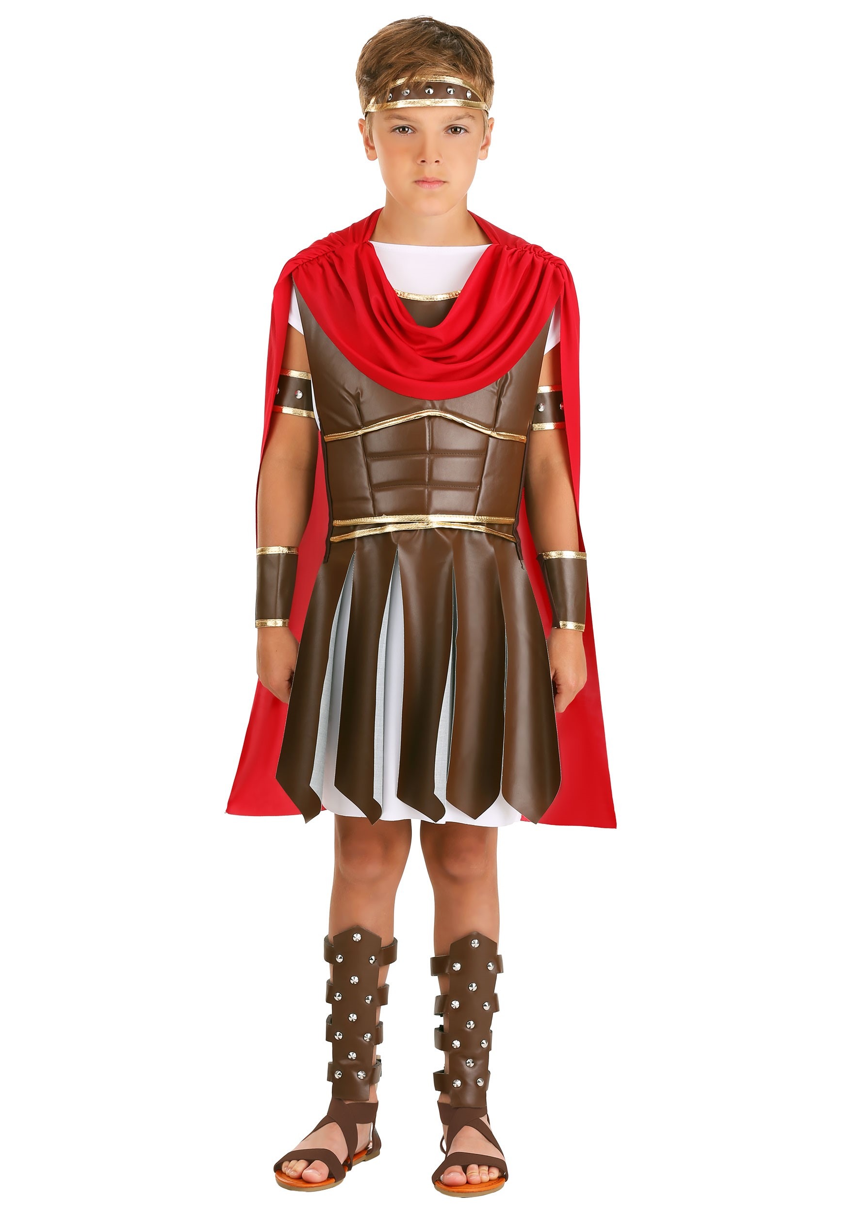 Photos - Fancy Dress California Costume Collection Roman Warrior Costume for Boys Brown/Red 