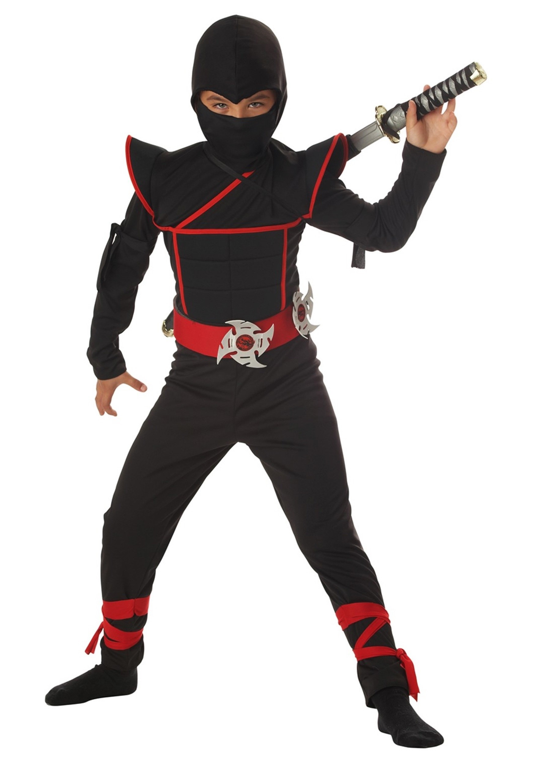 Photos - Fancy Dress California Costume Collection Stealth Ninja Costume for Kids Black/Red 
