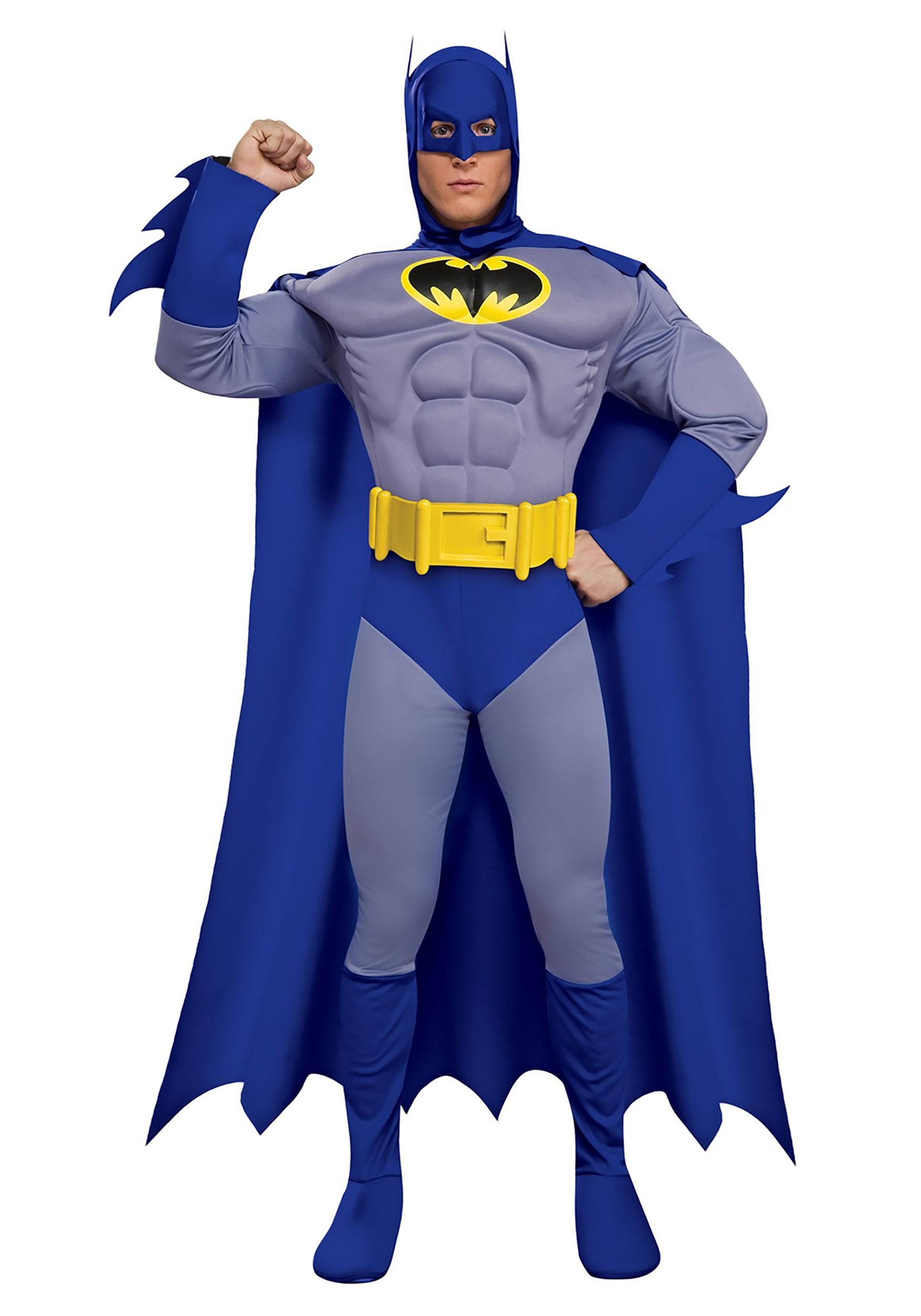 Photos - Fancy Dress Rubies Costume Co. Inc Deluxe Muscle Chest Batman Costume for Men Blue/ 