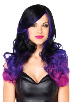 Purple and Black Two-Tone Wig