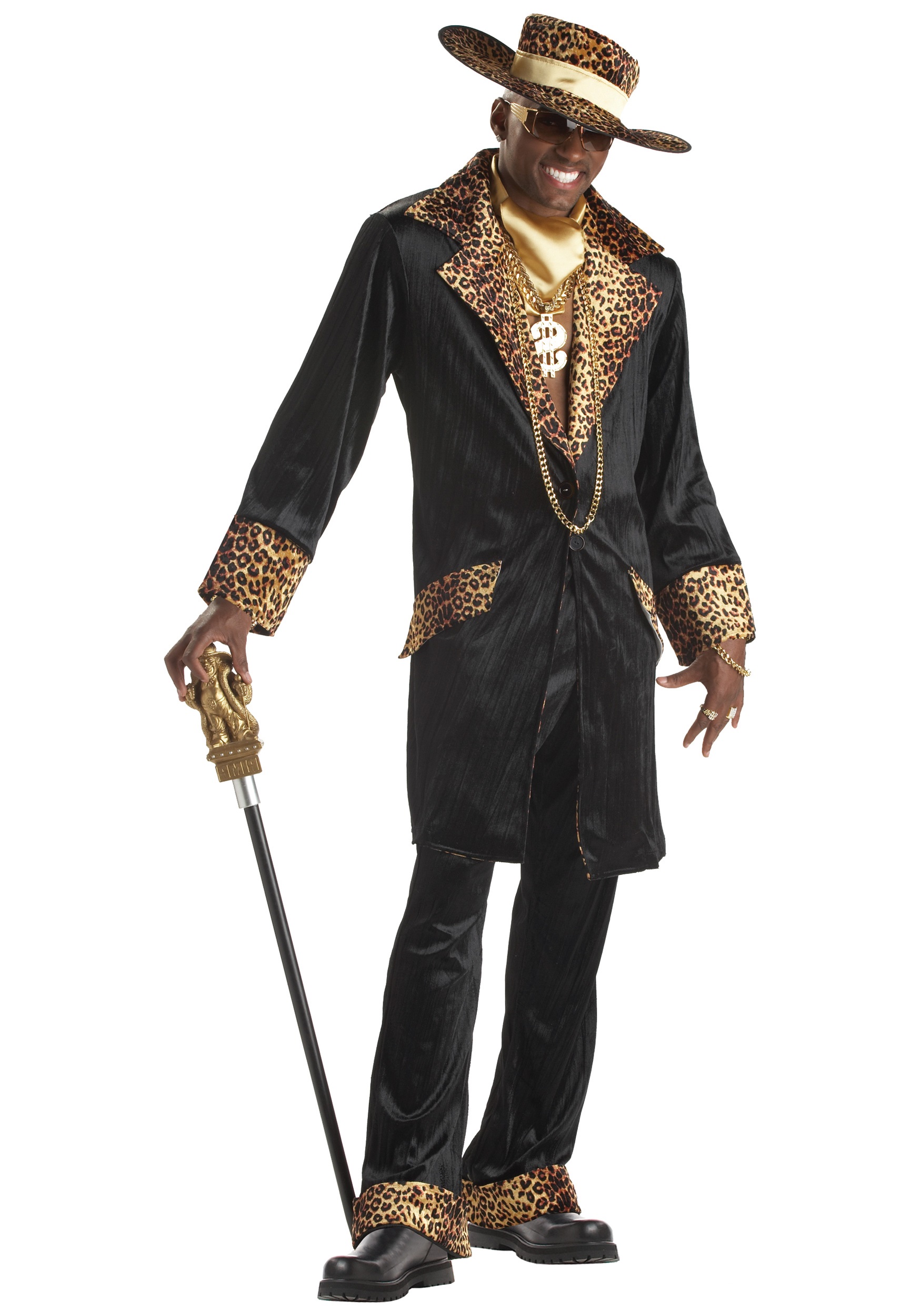 Photos - Fancy Dress California Costume Collection Mac Daddy Pimp Costume Black CA00832 